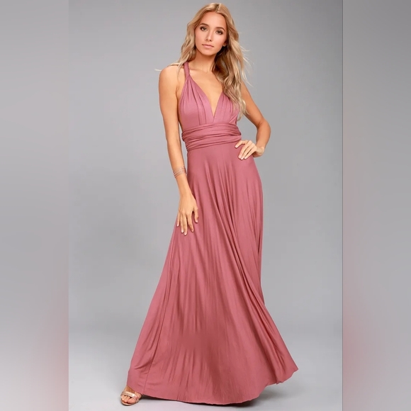 Lulu's rusty rose maxi infinity dress - Picture 2 of 6